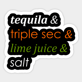 Margarita Cocktail Ingredients Sticker